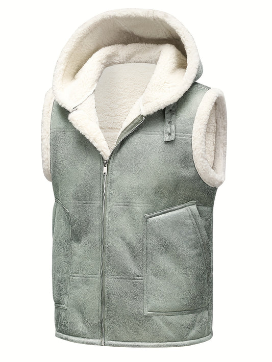 ❄️ "Winter Warrior" Faux Leather Hooded Vest 🧥