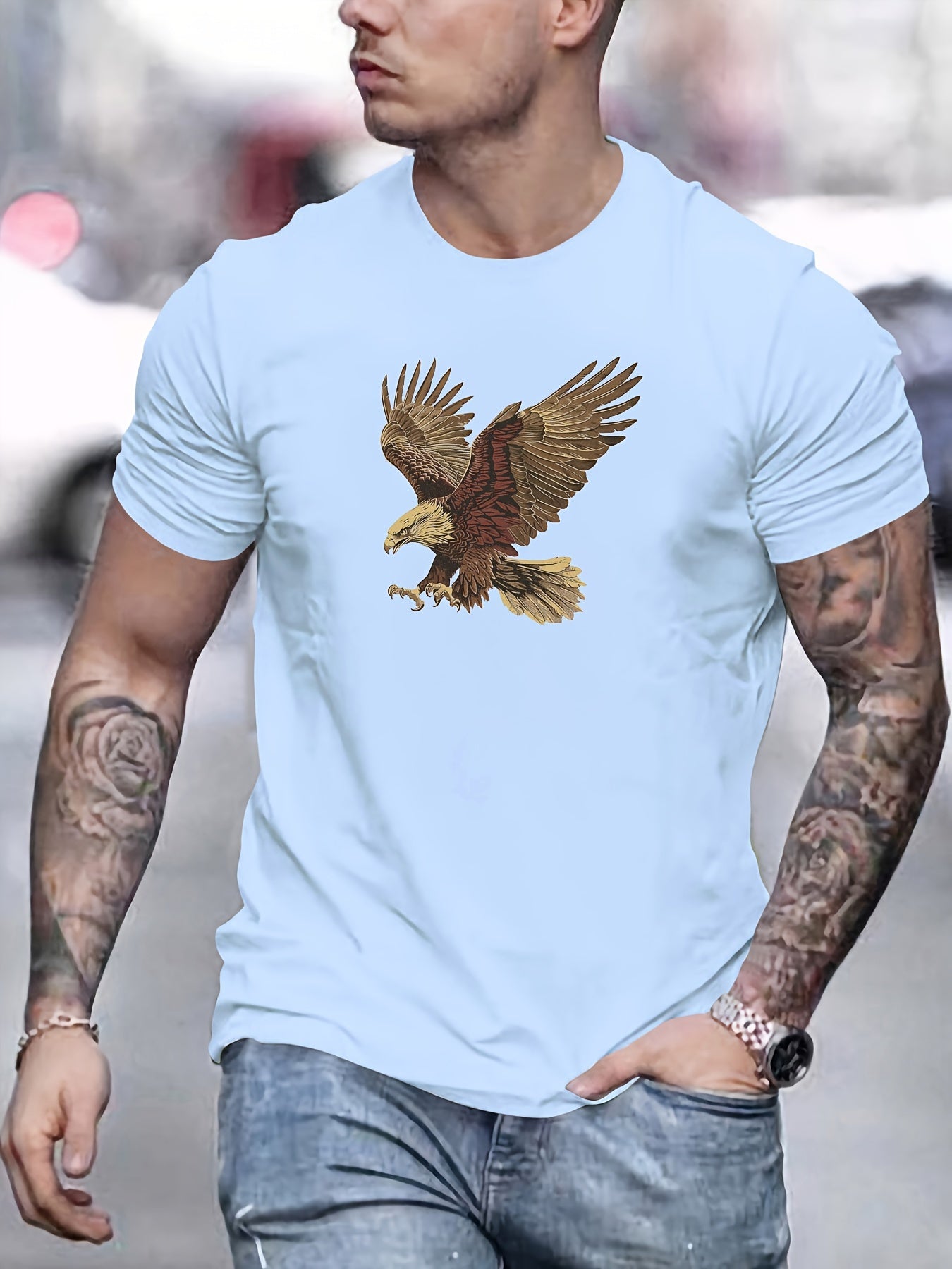 Men's Summer Bird Emblem Crew Neck T-Shirt 🕊️👕