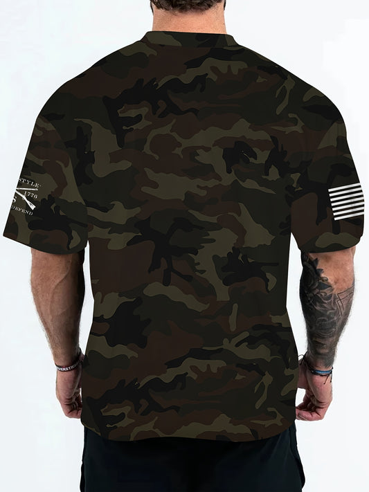 🇺🇸 Men's Plus Size Camo & USA Graphic Tee