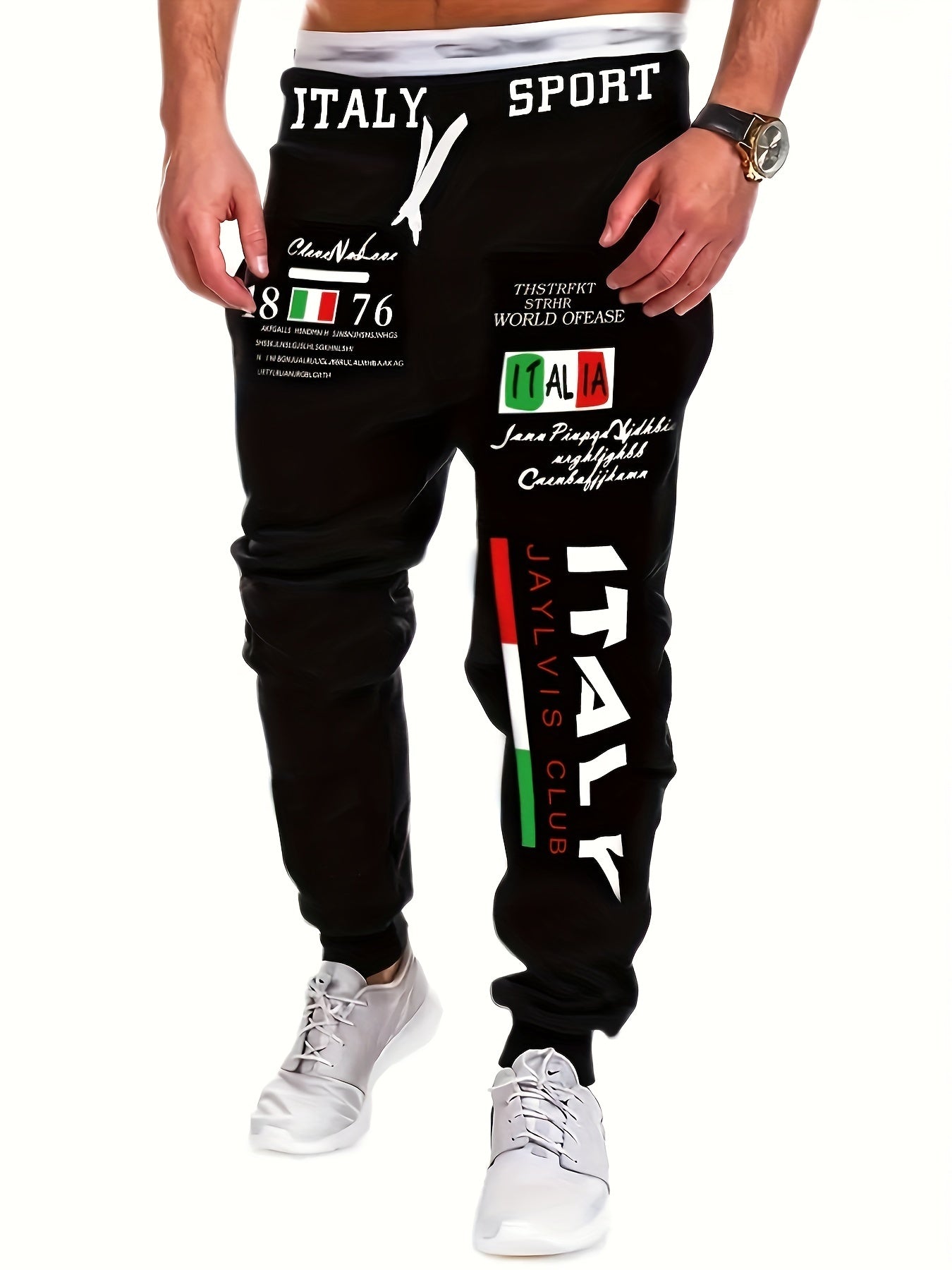 Italy Print Hip Hop Joggers