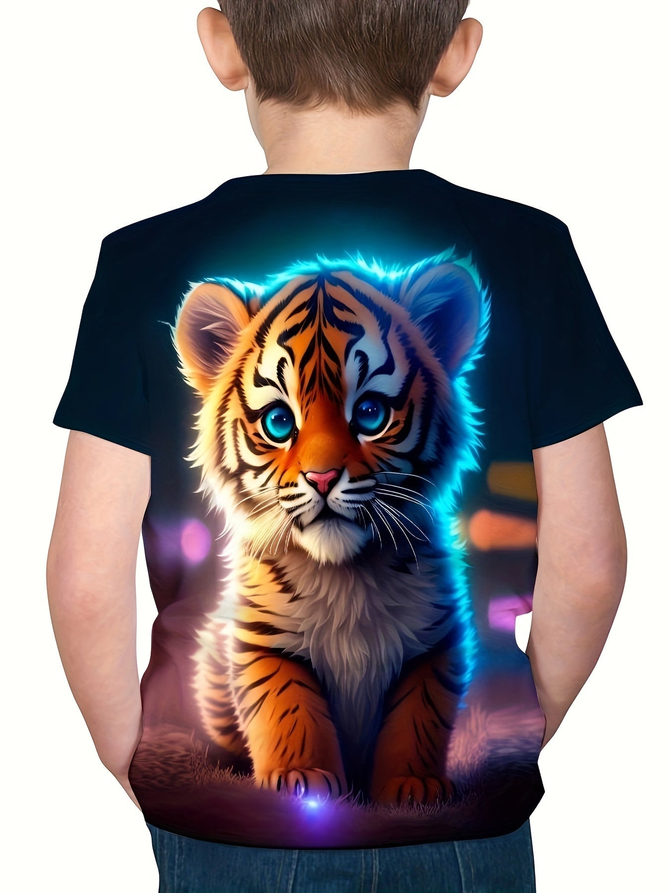 🐯 Cute Tiger 3D Print Baby Boys' T-Shirt – Creative & Comfy Short Sleeve Summer Tee 🌟