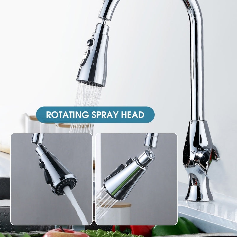 Aqua Spin Universal Faucet Sprayer: 360 Degree Rotating Water Tap Nozzle