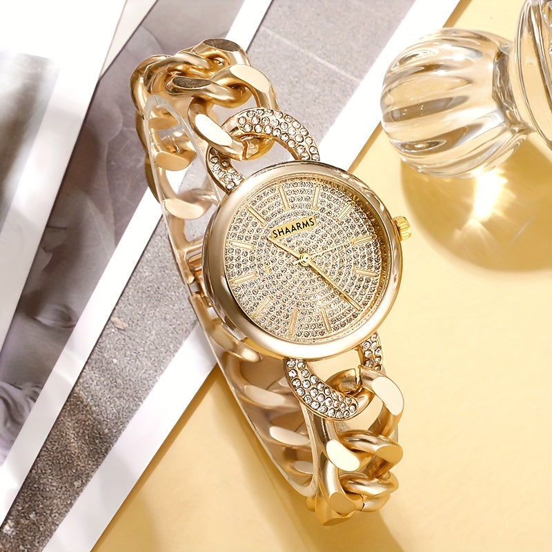 Vintage Charm Women's Quartz Watch & Bracelet Set ⌚✨