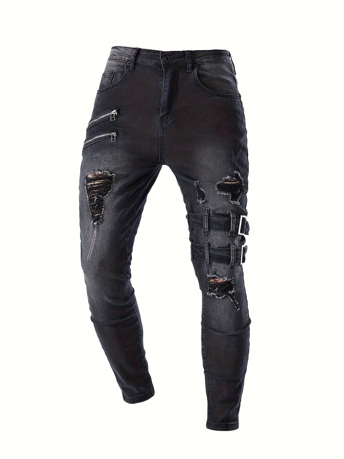 🛵 Trendy Men's Casual Skinny Biker Jeans 🛵