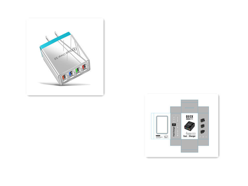 Swift Charge 4-Port USB Wall Charger: Quick Charge 3.0 Adapter