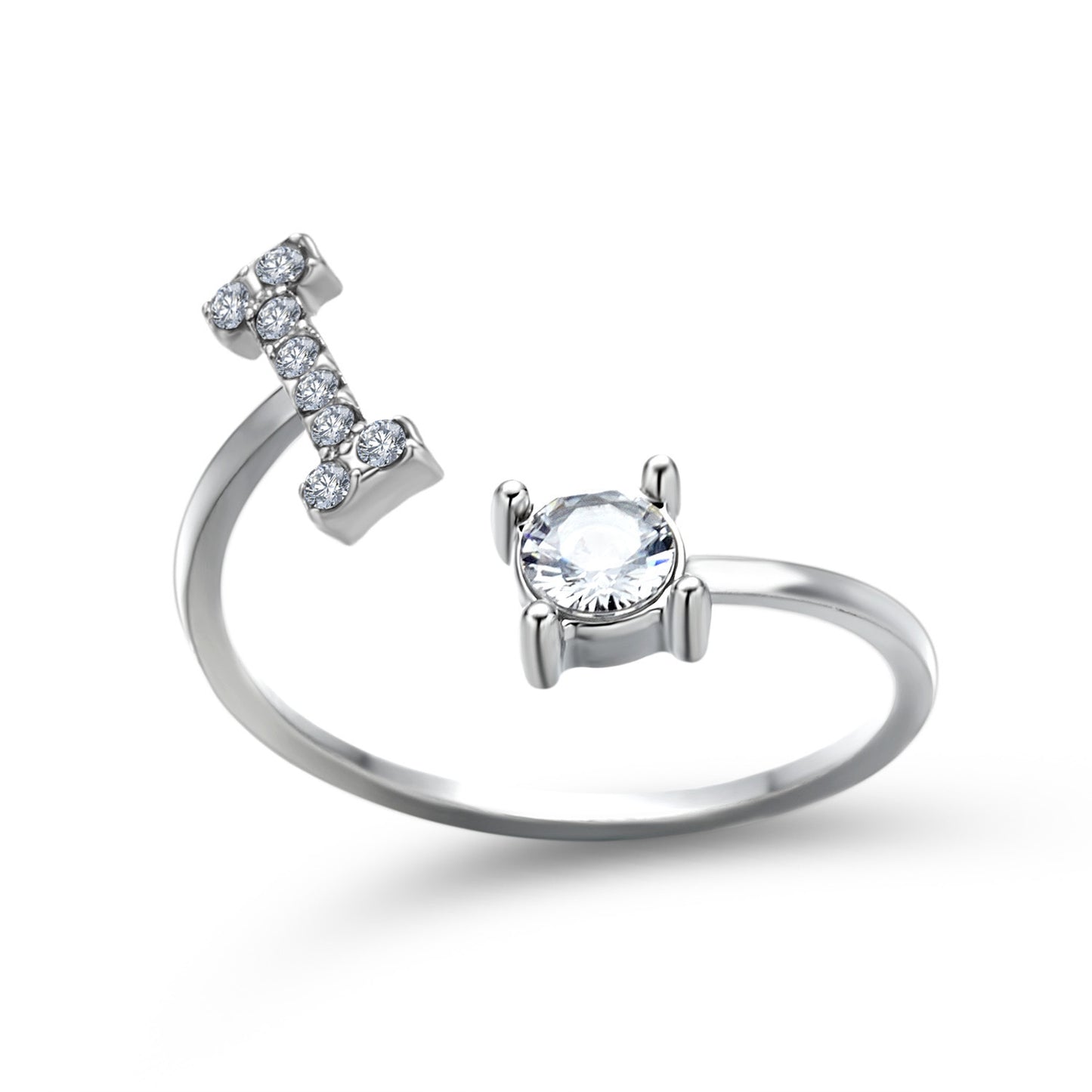 Elegance Initials Adjustable Ring: Fashion Jewelry