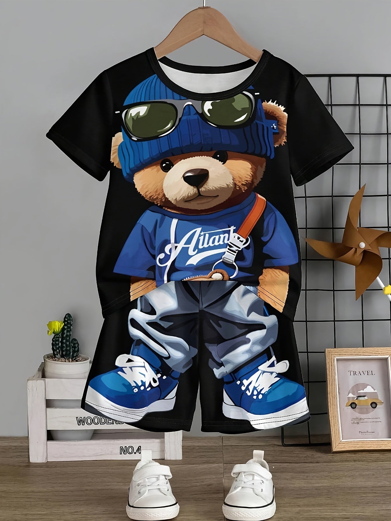 🐻 Street Style Bear Print Co-Ord Set for Boys 🌟