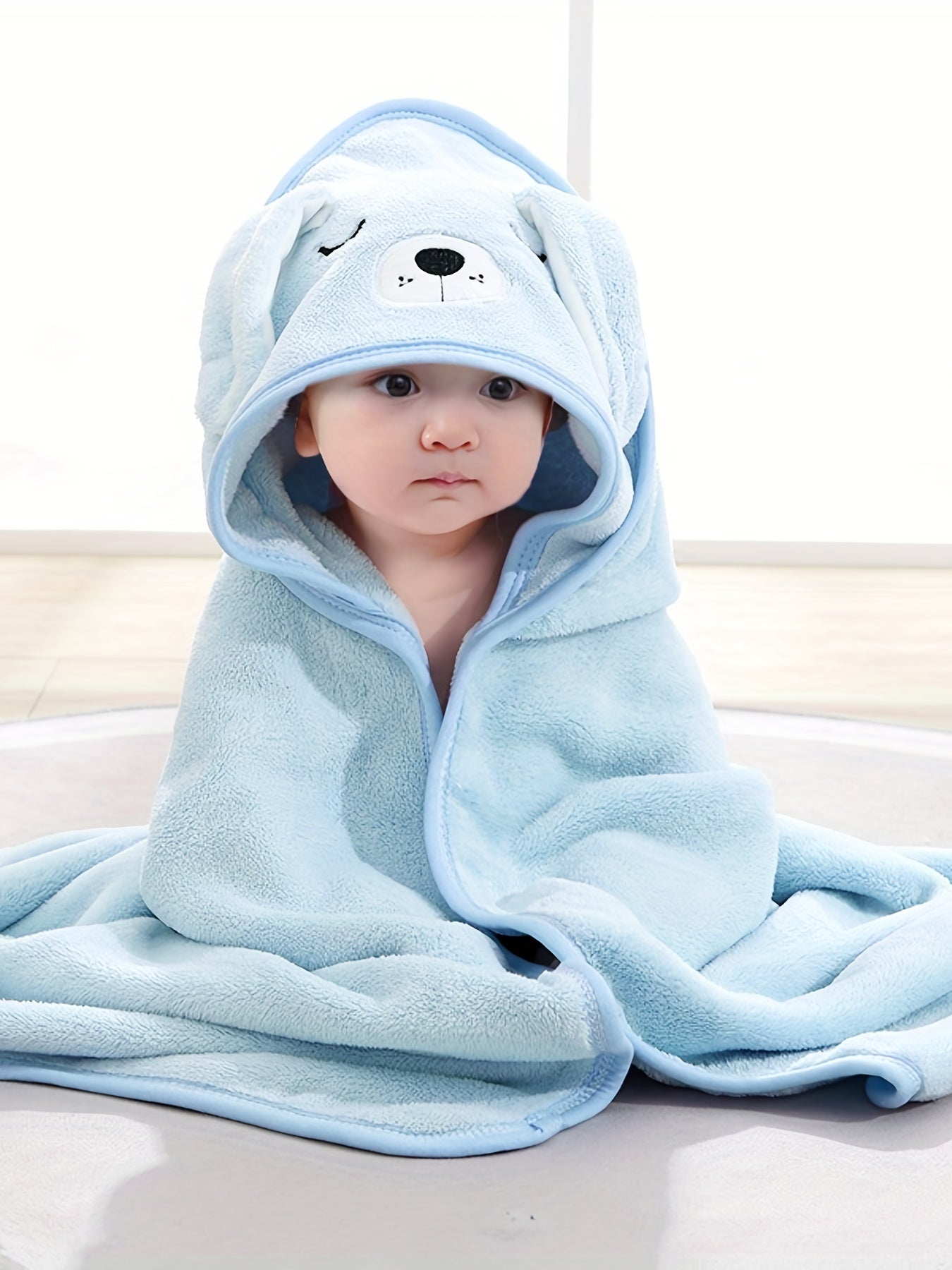 🛁 Cute Cartoon Design Baby Bath Towel & Hooded Bathrobe Set 🦄