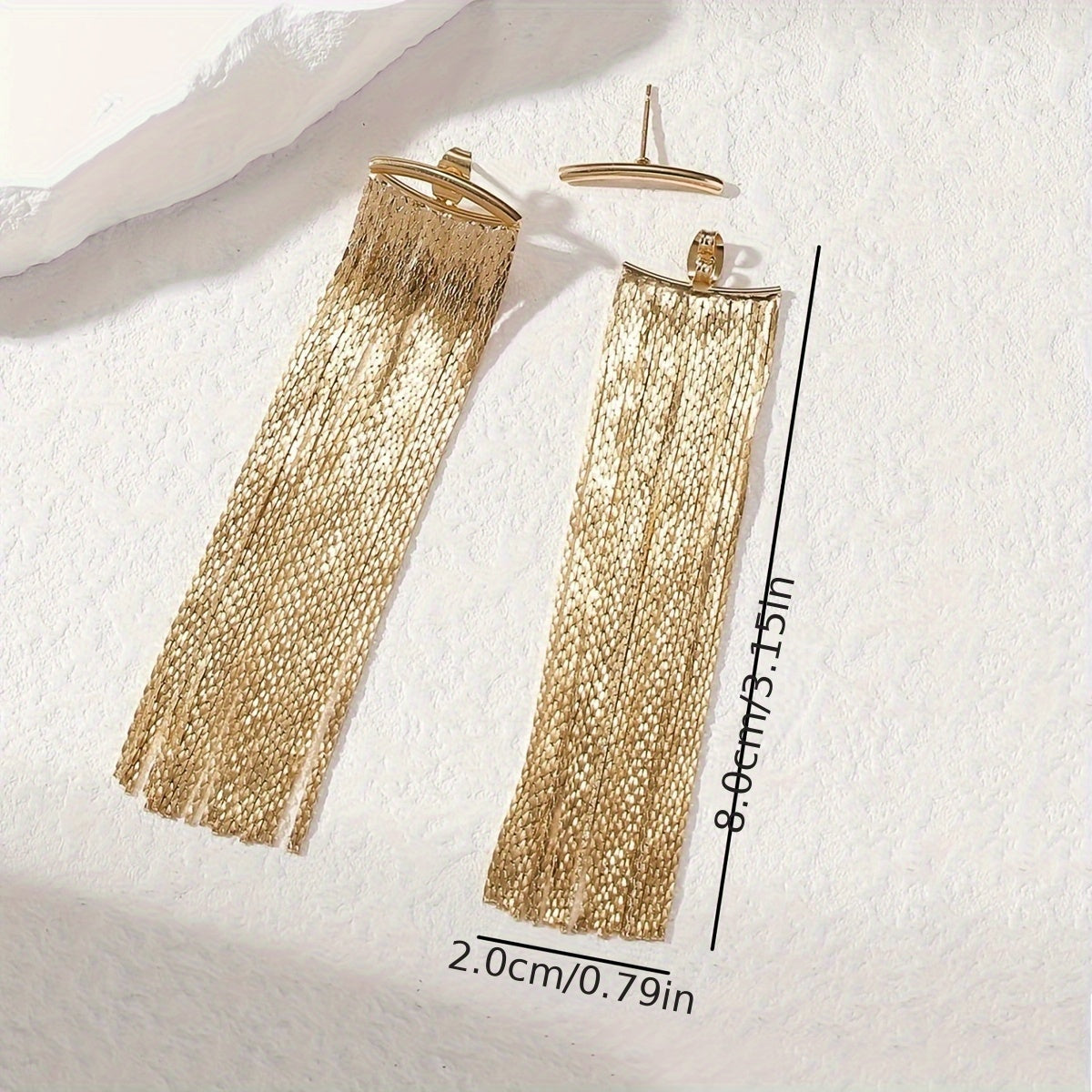 ✨ Golden Cascade Tassel Earrings – Chic Metal Collection 🌟