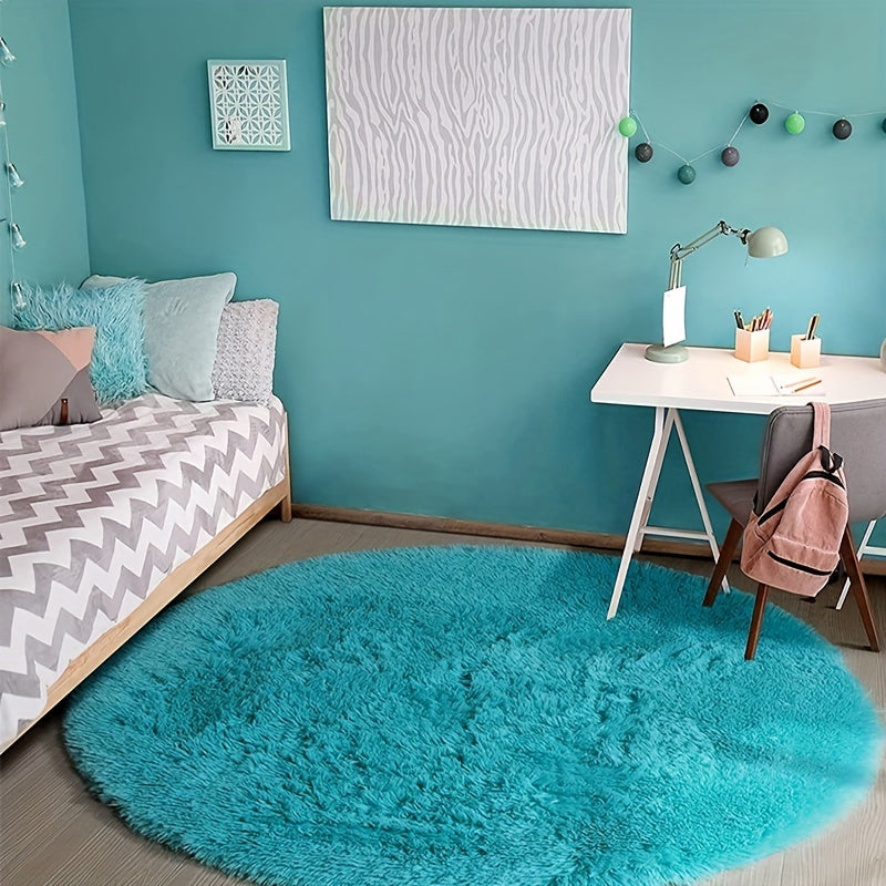 🌸 Cozy Circle: Fluffy Round Rug for Kids & Nursery