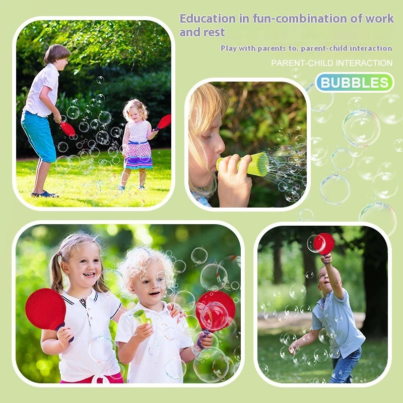 Children's Educational Parent-child Interactive Elastic Blowing Outdoor Bubble Racket