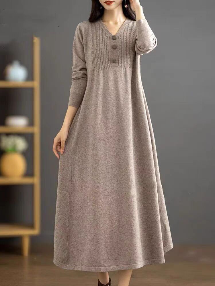 Autumn And Winter New Knitted Women's Wool Dress