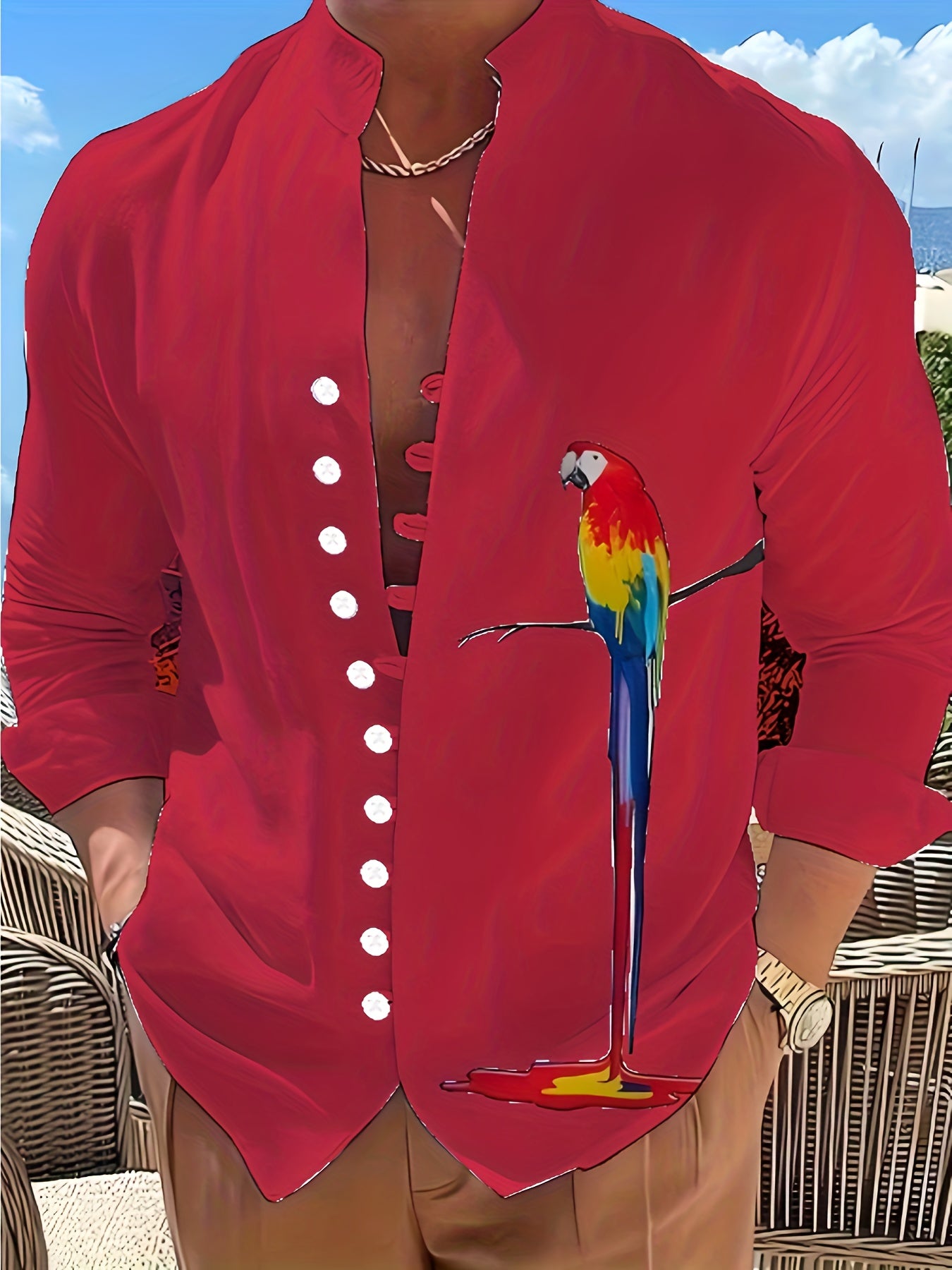 Tropical Parrot 3D Print" Long Sleeve Shirt