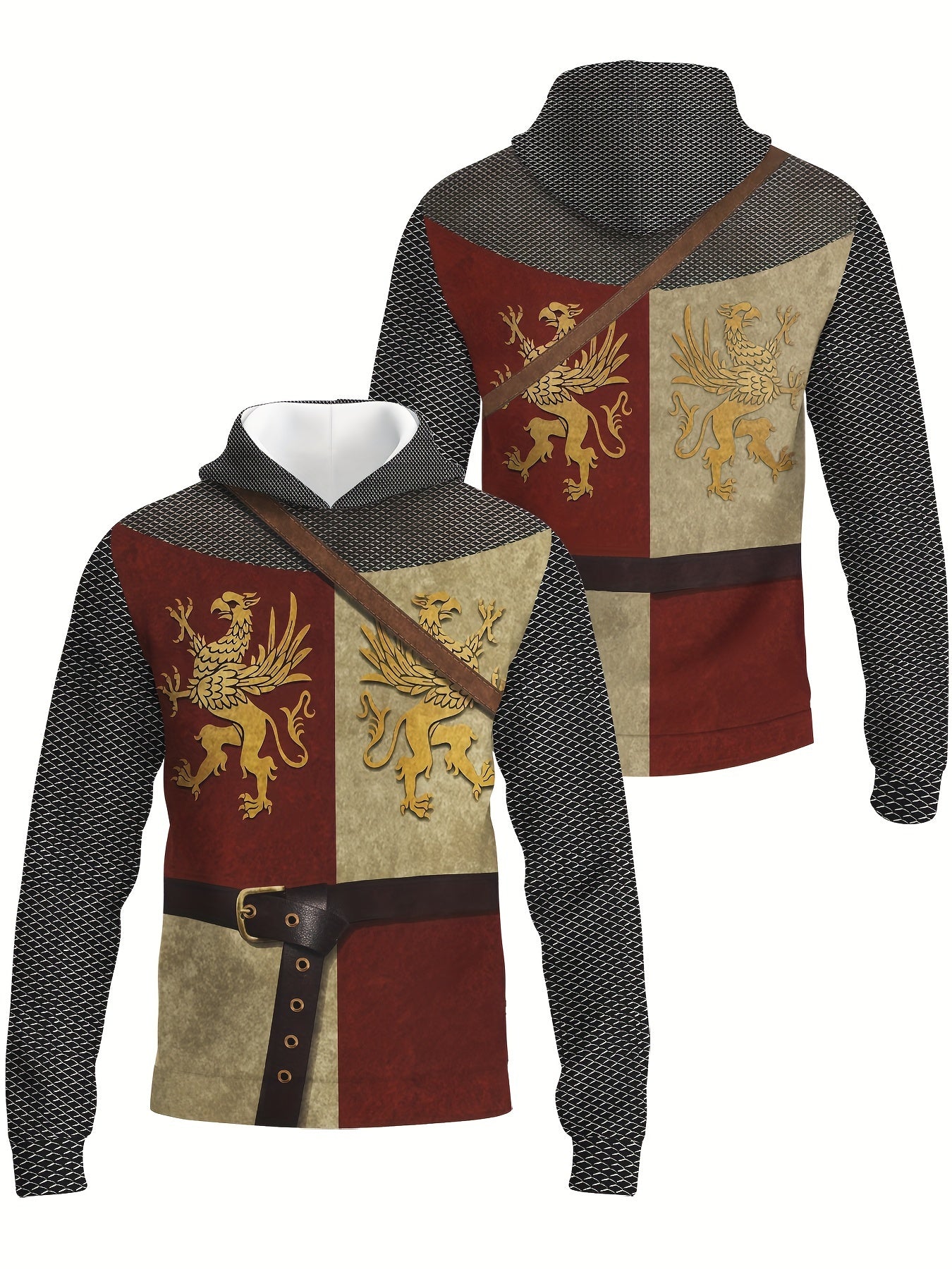 ⚔️ Medieval Armor Inspired Kids' 3D Digital Print Hoodie ⚔️