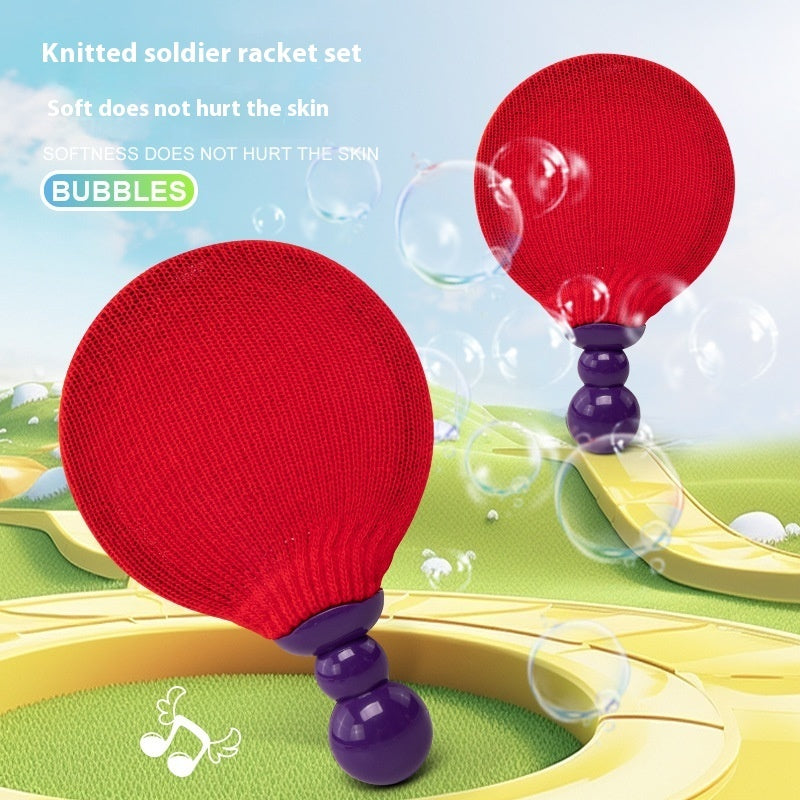 Children's Educational Parent-child Interactive Elastic Blowing Outdoor Bubble Racket