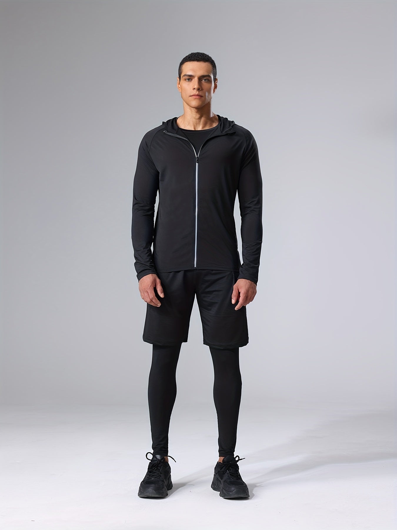 🏋️‍♂️ 4-Piece Men's Athletic Set - Breathable Quick-Dry Sportswear for Ultimate Comfort and Performance 🌟