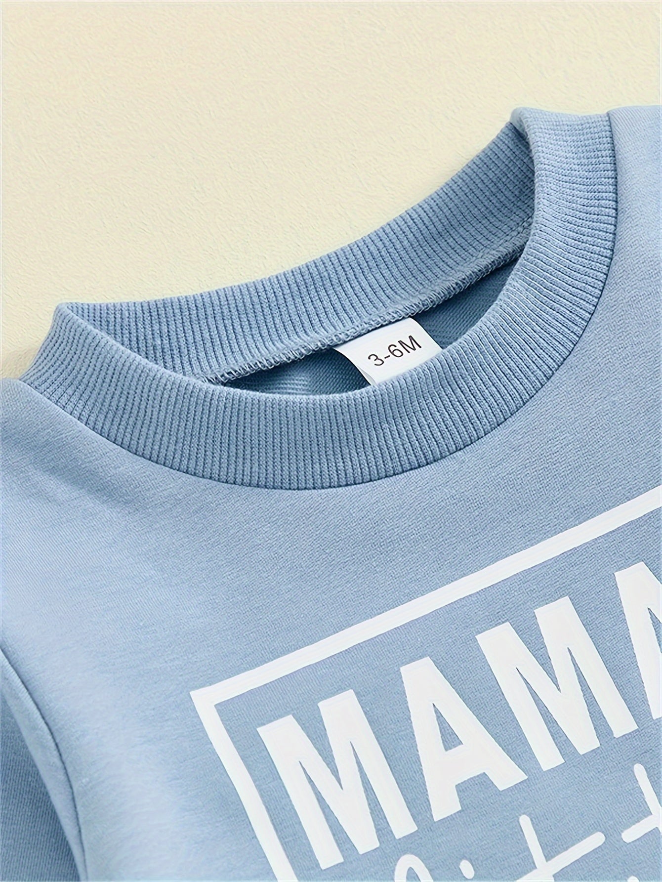 👶 2-Piece Baby's "Mama's Little Man" Print Sweatshirt & Pants Set