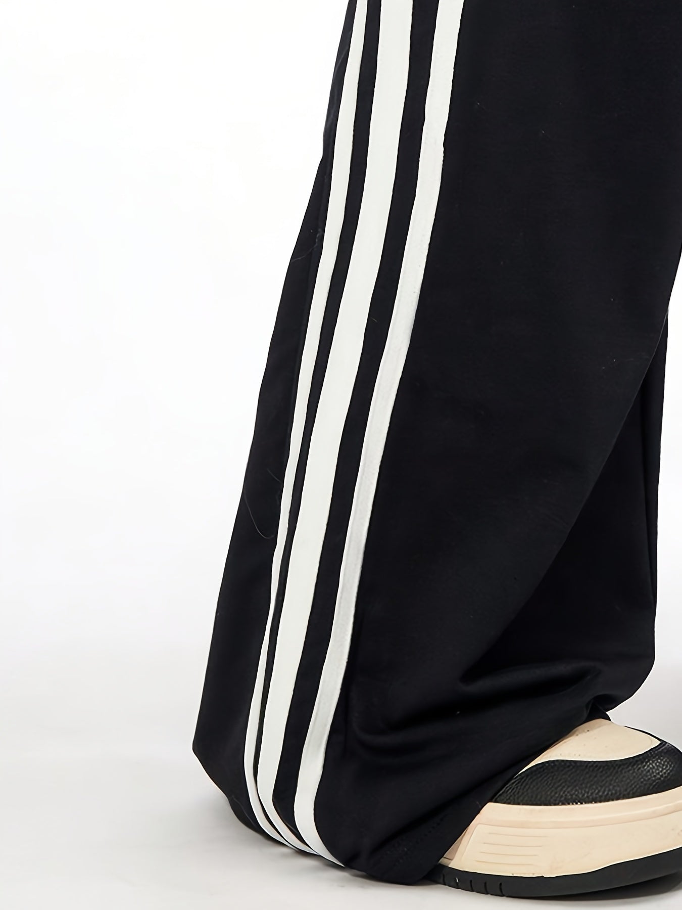 👖 Casual Striped Drawstring Wide-Leg Pants