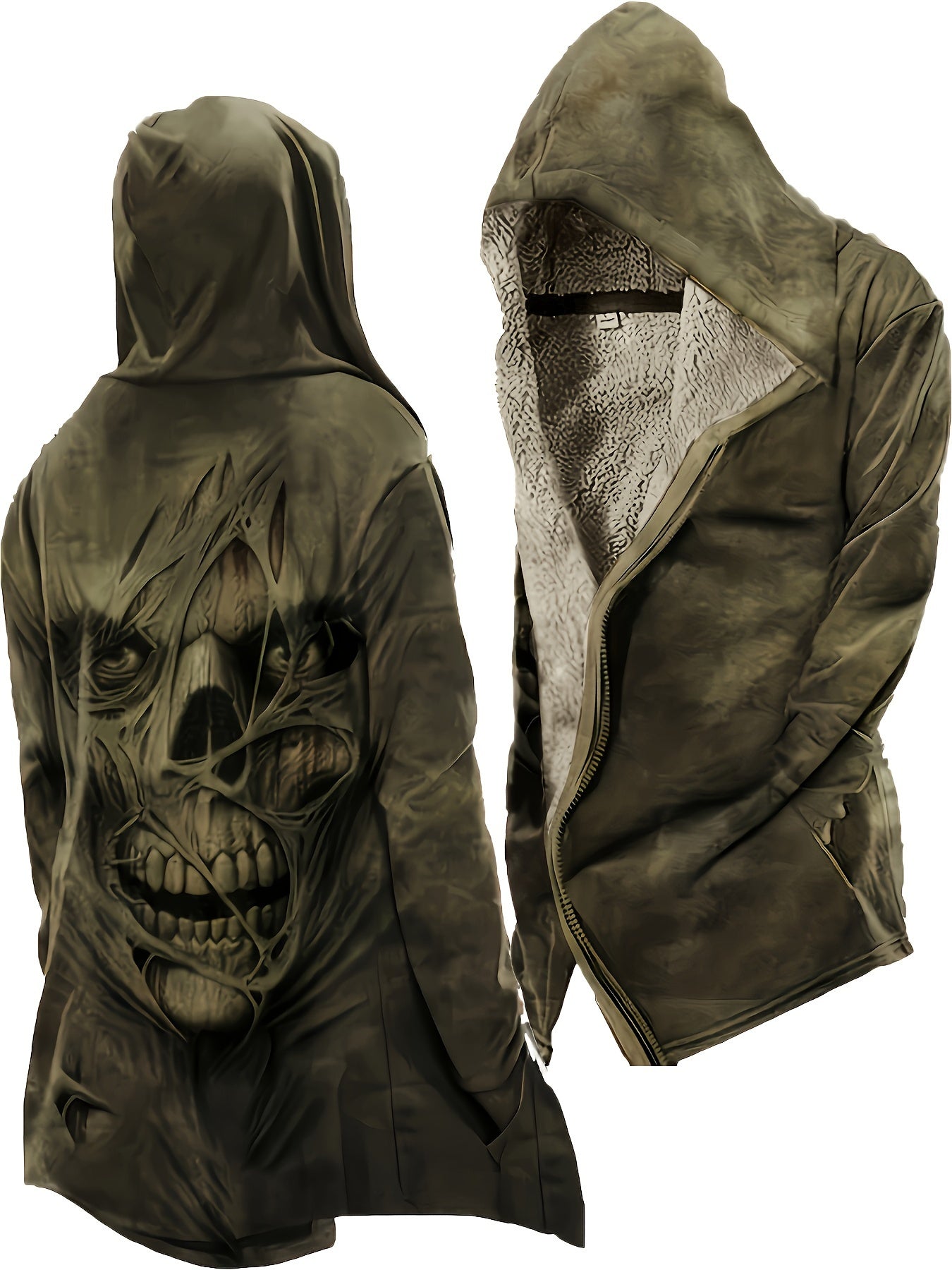 🔥 Skull Edge: Vintage 3D Skull Fleece Jacket 🏴