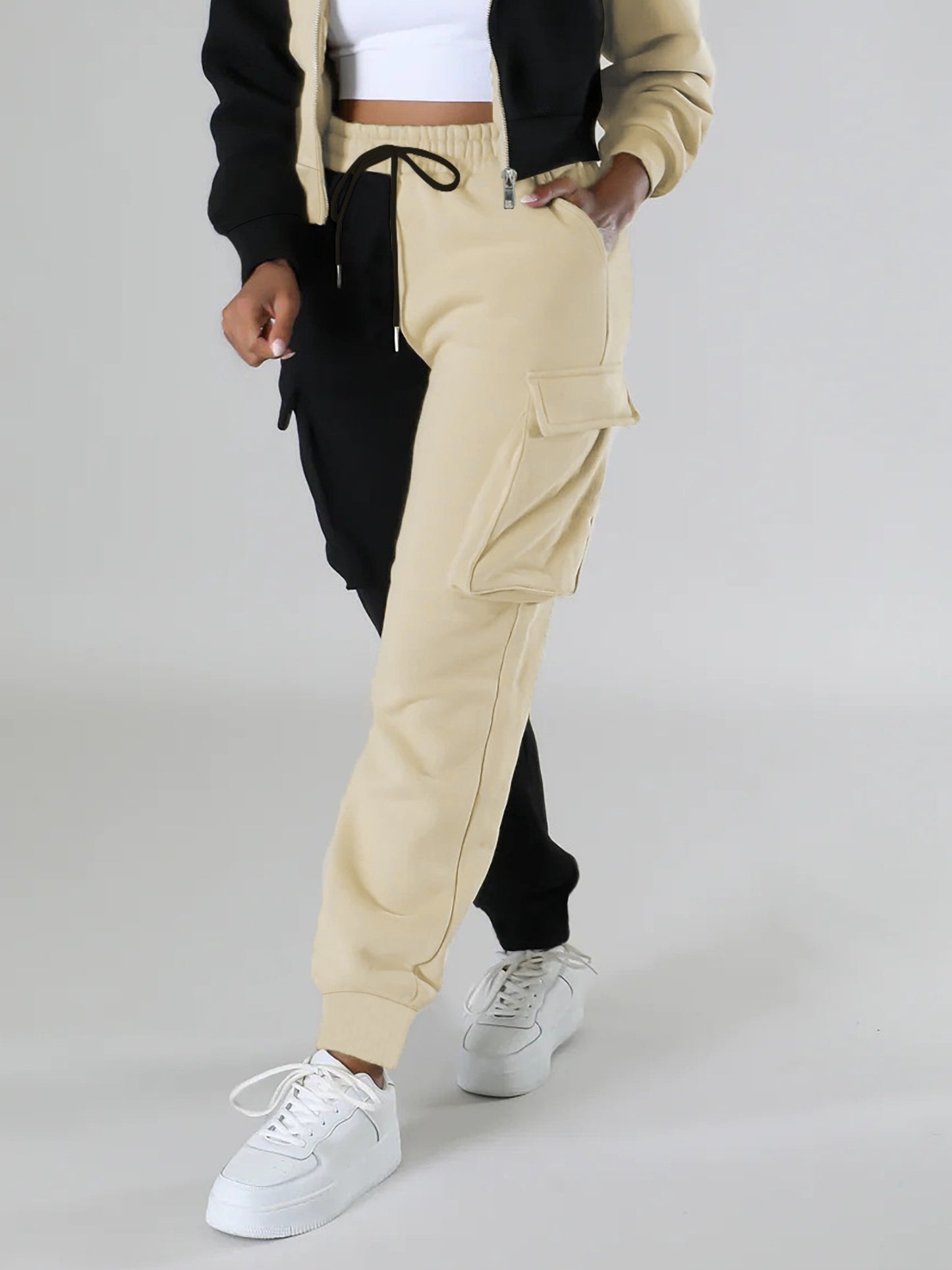 Color Block Multiple Pockets Cargo Pants