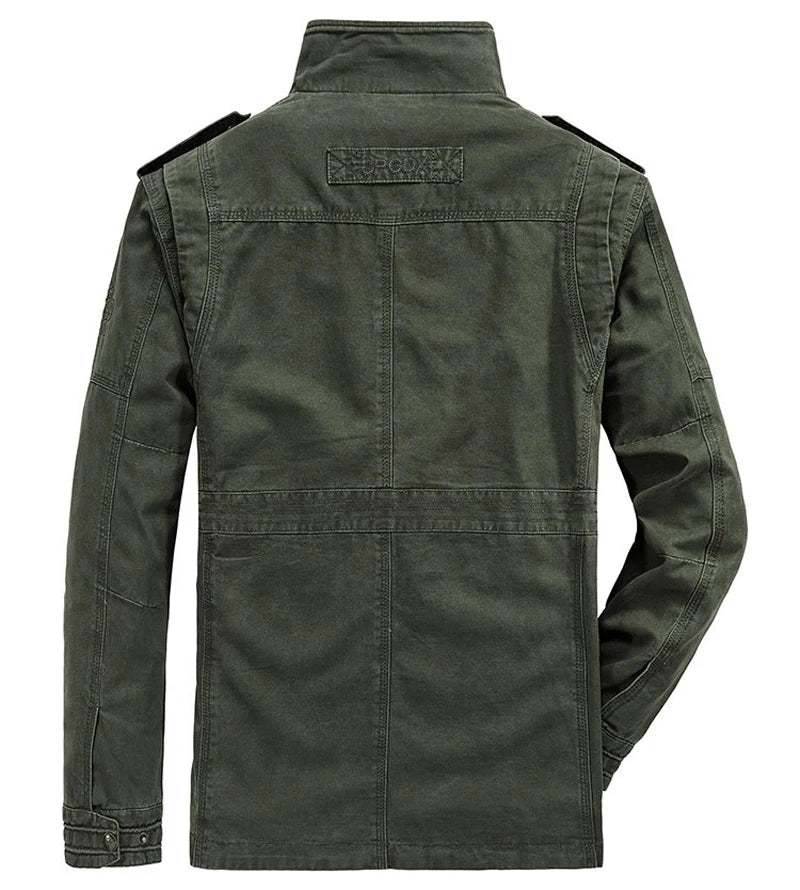 Men's Autumn-Winter Cargo Jacket - Pure Cotton Business Casual Military Bomber Coat