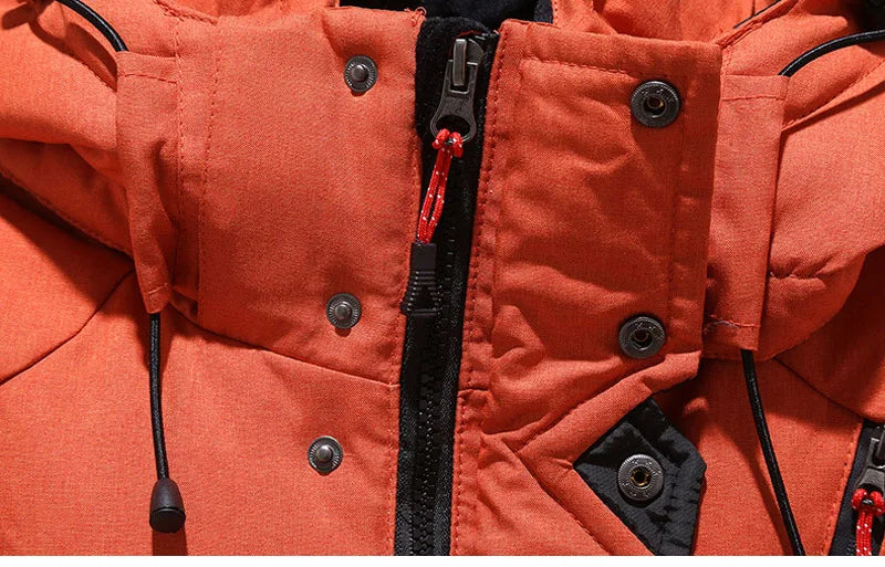 Men's White Duck Down Jacket: Warm Hooded Thick Puffer Coat ❄️🧥