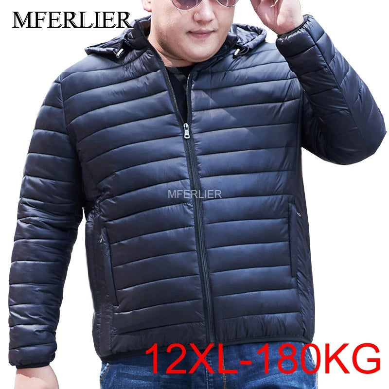 Autumn Winter Plus Size Men’s Jacket: 12XL & 11XL Comfort Coat 🌨️🧥