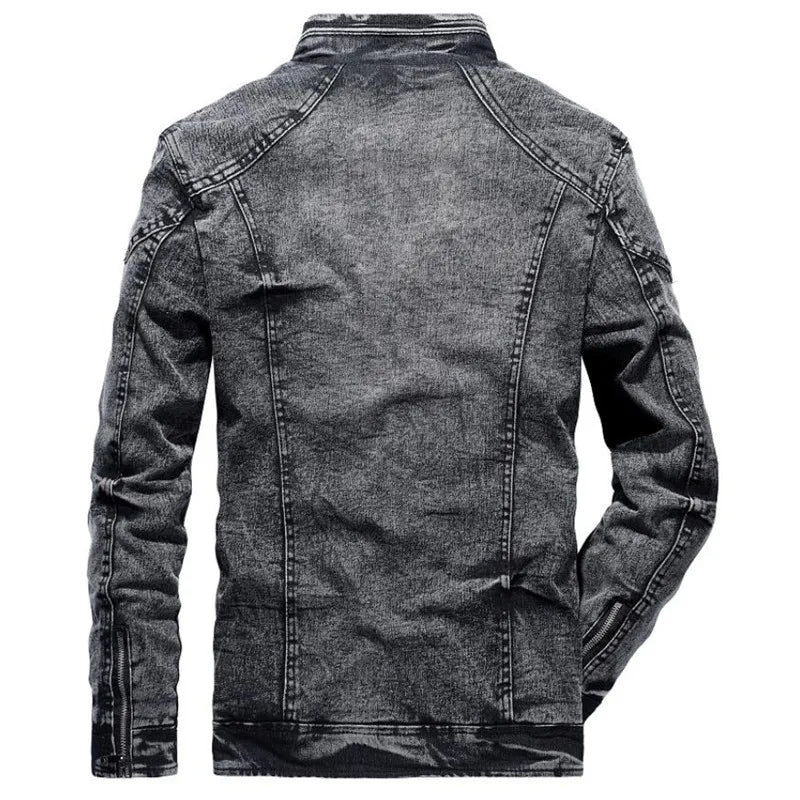 Men's Winter Plus Velvet Denim Jacket - Retro Slim Fit Warm Jeans Coat