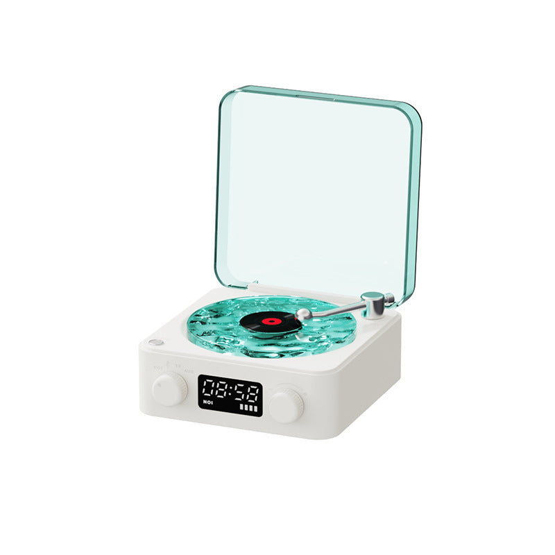 Bluetooth Turntable Speaker: Retro Vinyl Record Player with RGB Projection Lamp