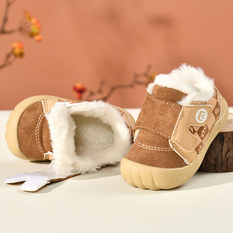 Baby Soft Bottom Non-slip Plus Velvet Thick Cotton Shoes