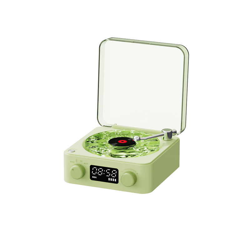 Bluetooth Turntable Speaker: Retro Vinyl Record Player with RGB Projection Lamp