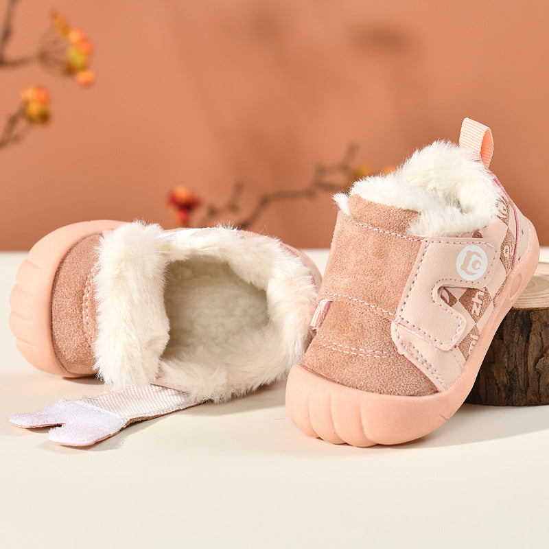 Baby Soft Bottom Non-slip Plus Velvet Thick Cotton Shoes