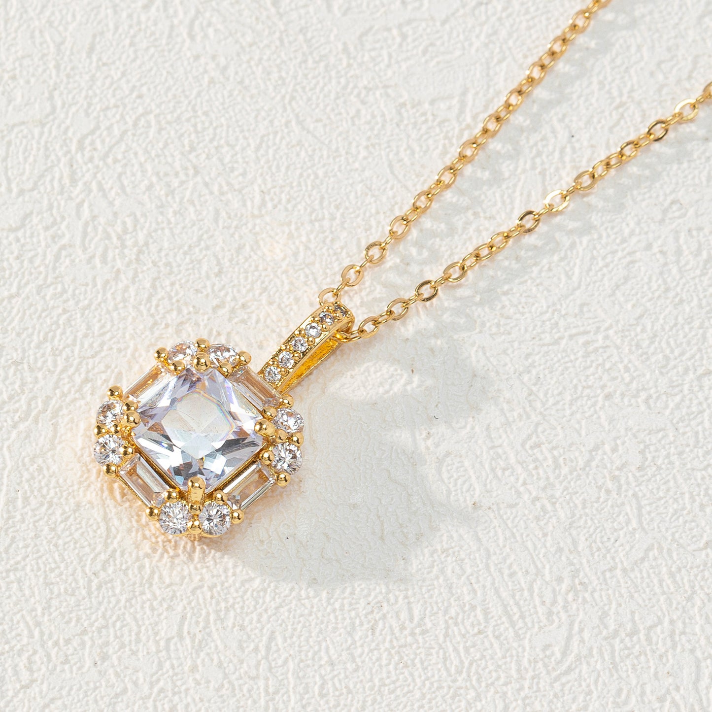 New Square Zircon Jewelry Necklace