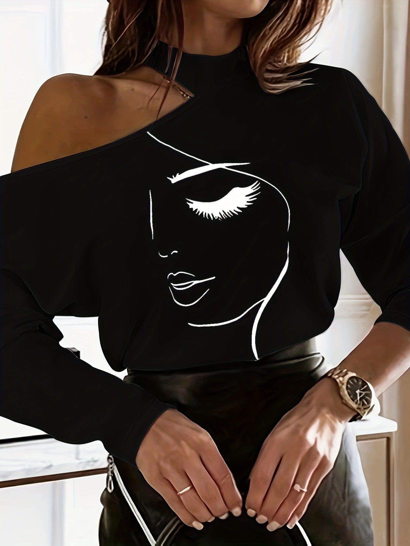 Artistic Aura Off-Shoulder Tee