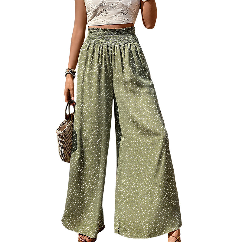 Fashionable Personalized Elastic Wide-leg Pants For Women