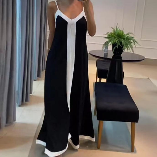 Chic Harmony V-Neck Strap Maxi