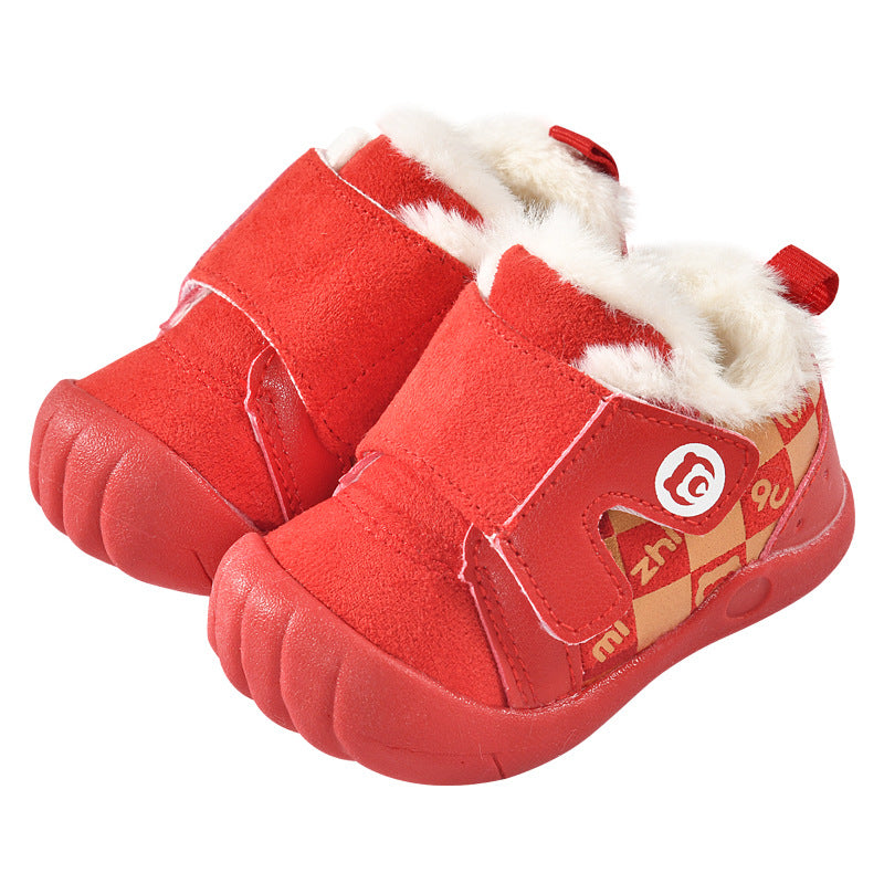 Baby Soft Bottom Non-slip Plus Velvet Thick Cotton Shoes