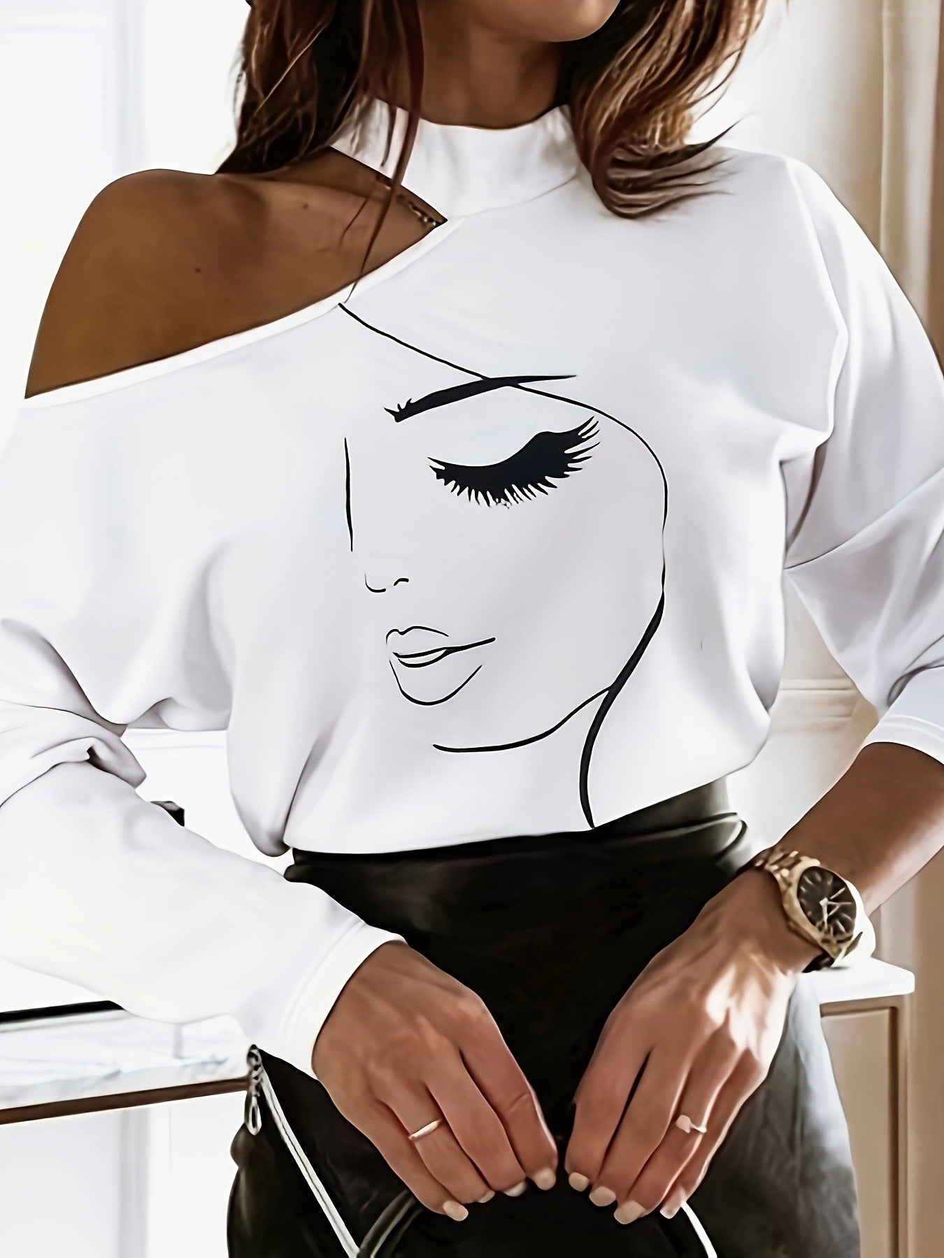 Artistic Aura Off-Shoulder Tee