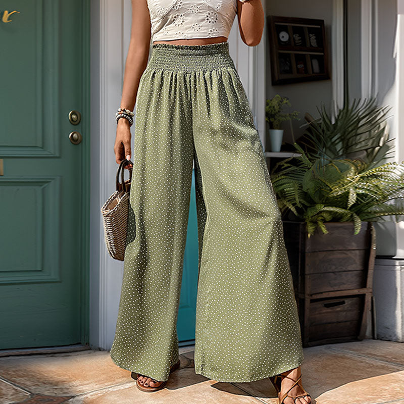 Fashionable Personalized Elastic Wide-leg Pants For Women