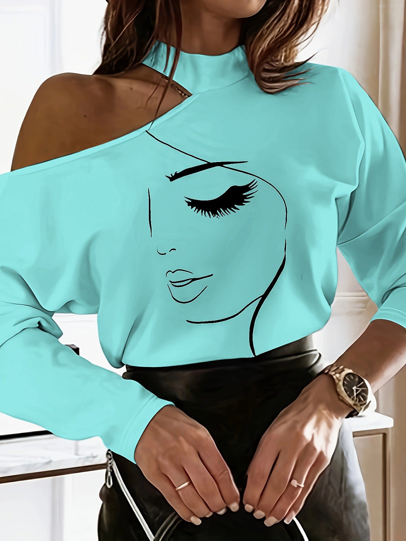 Artistic Aura Off-Shoulder Tee