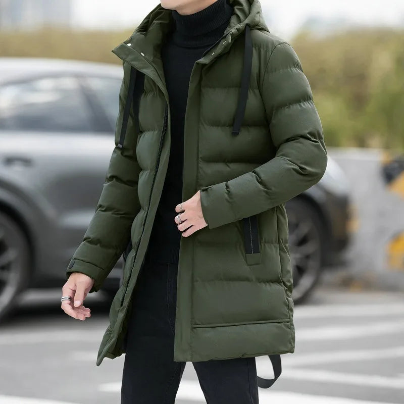 Essential Comfort Hooded Cotton Coat 🧥 Men’s Long Winter Workwear