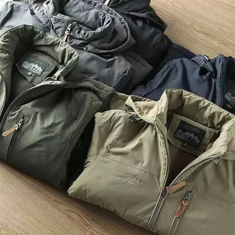 Men's Casual Tactical Warm Jacket - Thick Padded Outdoor Coat for Autumn & Winter