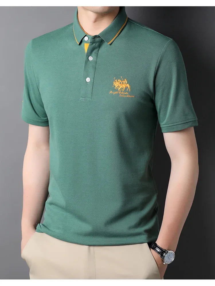 High-Quality Men's Cotton Embroidered Polo Shirt