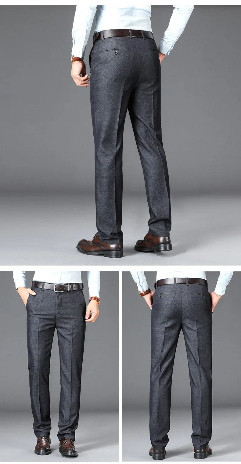 Executive Fit: Classic High-Waist Suit Trousers 👔 Men’s Office Essentials