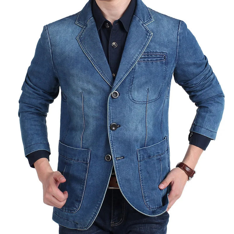 Men's Vintage Denim Blazer