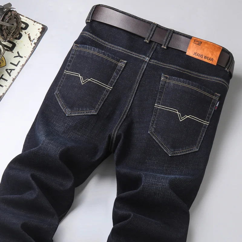 Cozy Comfort Thermal Denim Jeans 🧥 Men’s Fleece Stretch Trousers