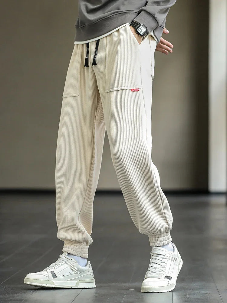 2024 New Autumn/Winter Corduroy Sweatpants - Men's Baggy Joggers with Streetwear Vibes