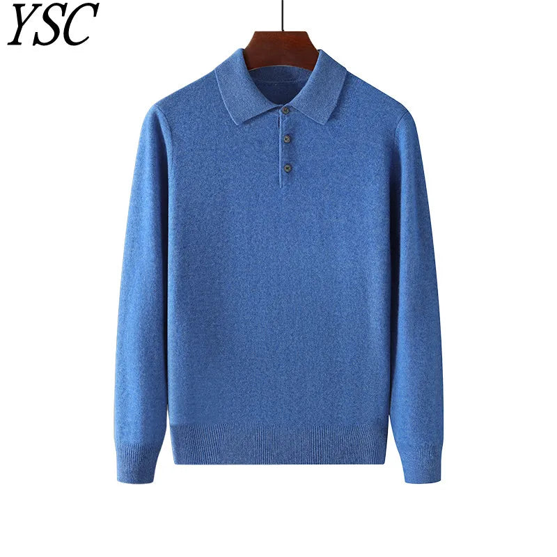 Aussie Luxe Knit Pullover 🐨 Men’s Cashmere Wool Polo Sweater