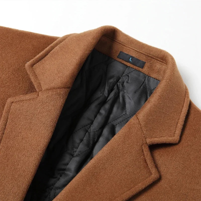 Classic Woolen Blend Overcoat 🧥 Men's Autumn & Winter Suit Collar Coat