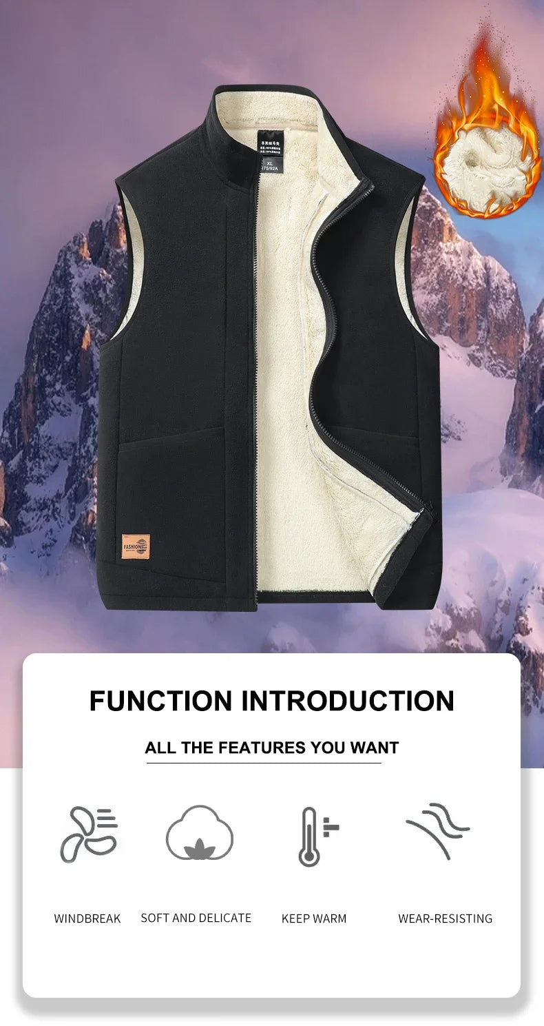 2024 Autumn and Winter Lambs wool Vest: Versatile Warm Padded Jacket for Men ❄️🧥